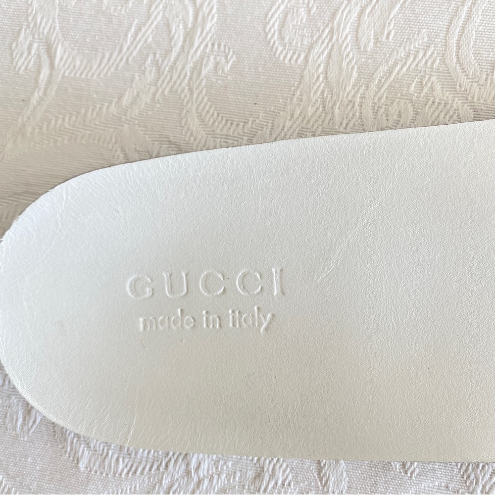 Gucci silver leather Web Sneakers - Picture 9 of 14